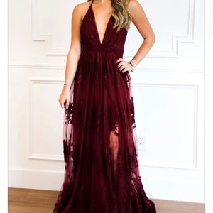 Bella and Bloom Burgandy Maxi Dress
